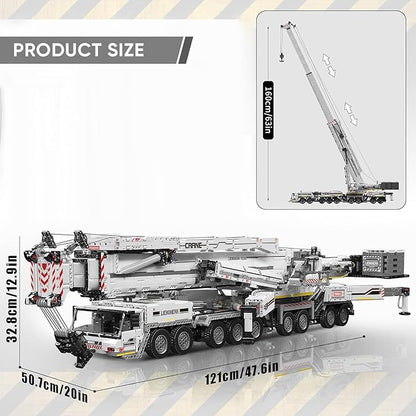 Mould King 17007 Technology Crane Building Set 8506 Pieces Heavy Crane Truck Building Kits for Kid/Adult APP Programmable Construction Vehicle Block Set White