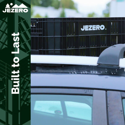 JEZERO Black 6-Pack Harvest Storage Crate – Stackable Plastic Tote Box for Fruit & Vegetables, Kitchen, Pantry, Closet, Car & Outdoor Use | Open Utility Bin, 20" x 12" x8"