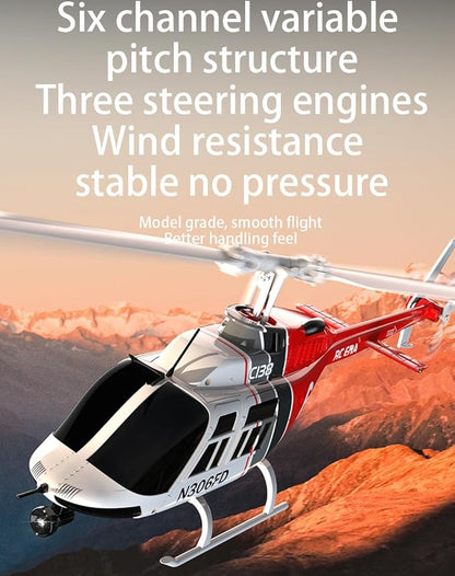 C138 RC Helicopter 2.4G 6CH 6-Axis Gyro Altitude Hold 1/33 Remote Control Plane Ready to Fly RTF(RED-White)