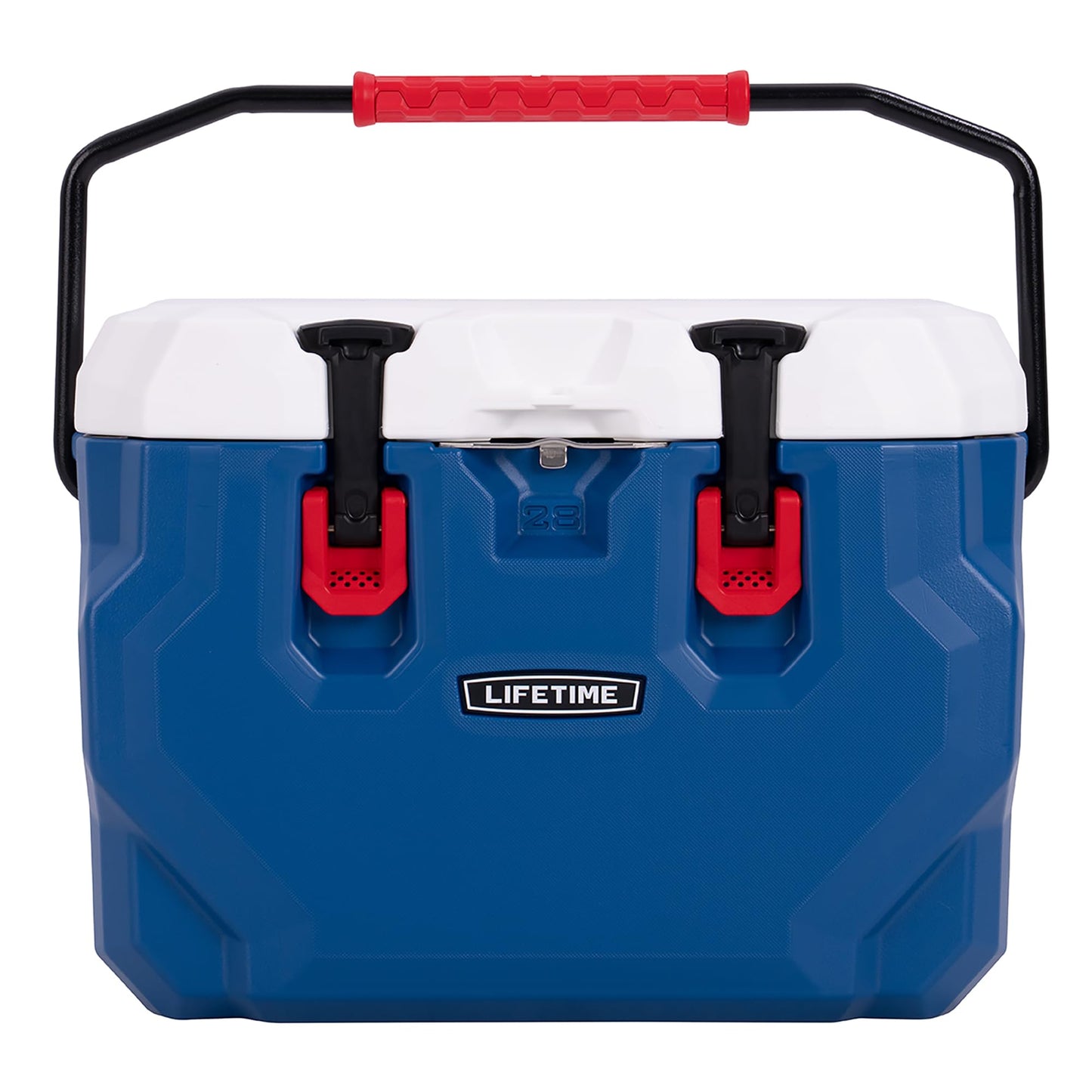 Lifetime 28 Quart Hard Cooler, Red, White & Blue, Patriotic Edition, Bear-Resistant, 5-Day Ice Retention, with Bottle Opener