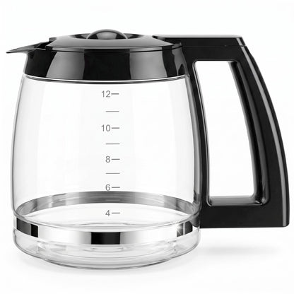 12-Cup Replacement Glass Coffee Carafe for Cuisinart Coffee Maker Models DCC-1200, DCC-1100BK, DCC-2650, CHW-12, CHW-12P1, DGB-550BK, DGB-550BK1, DGB-625BC, DGB-700BC, and SS-12 | Part# DCC-1200PRC