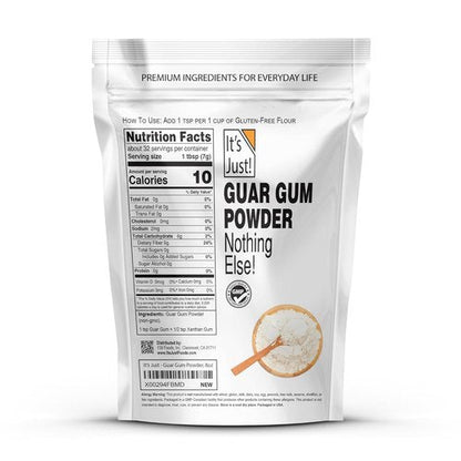 Guar Gum by It's Just - Gluten-Free, Non-GMO Plant-Based Thickener for Keto Baking | 8oz