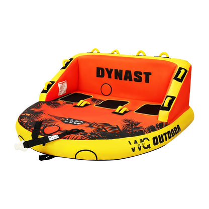 IWIQI Heavy-Duty Towable Tube for Boating, Boat Tubes with 840D Nylon Cover, Inflatable Water Sport Towables with Front Back Tow Points, Super Sofa Design,Maple Leaf 3 Rider