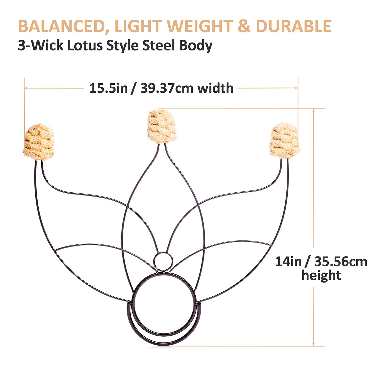 Fire Fans – Lotus Style – 3 Wicks – 1.5 Inch Woven Kevlar MoonBlaze Heads – Set of 2 – Lightweight – Beginner Level – Flow, Spinning, Circus, Dance Prop – for Festivals & Performances – by FIRE MECCA