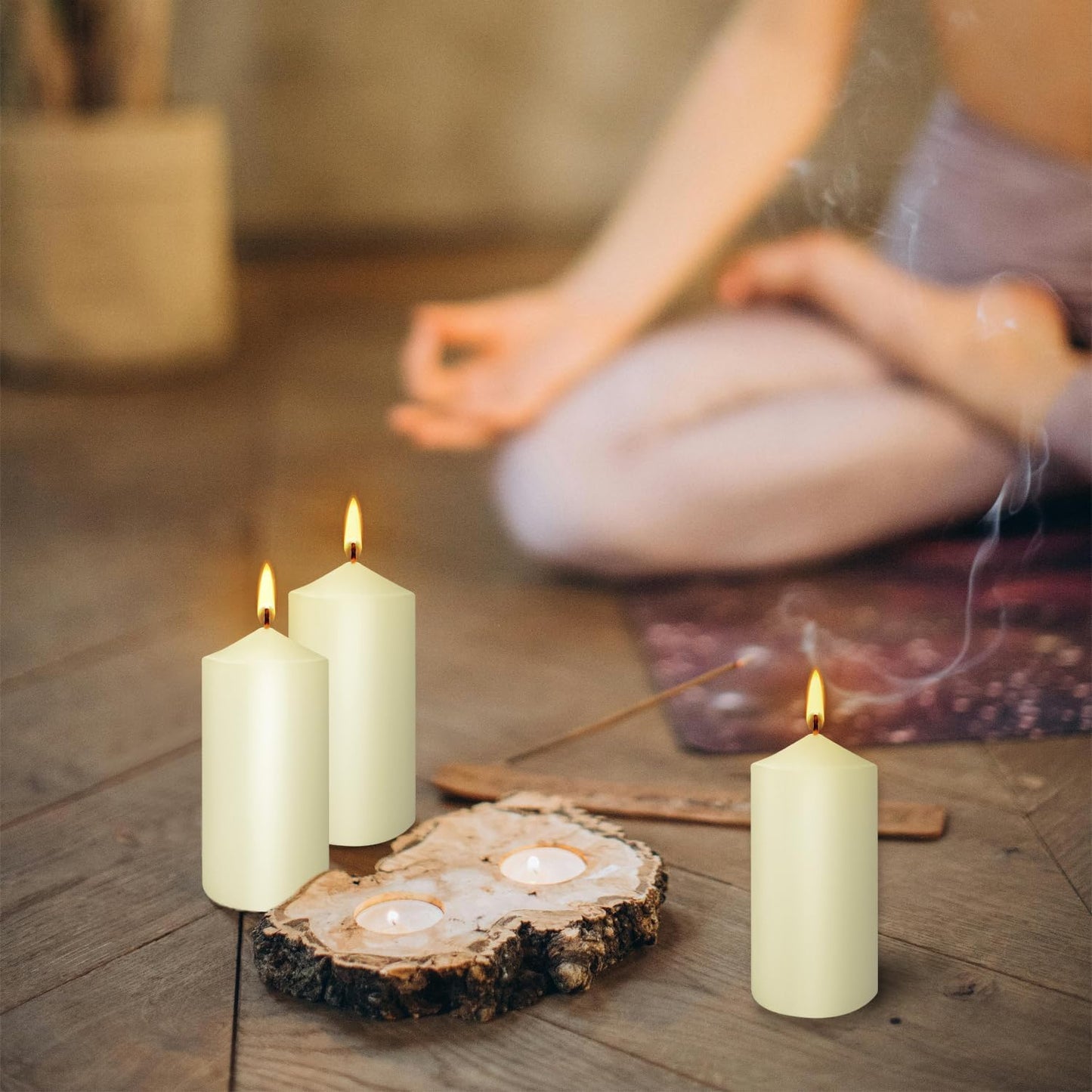 YOROXRG 2"x4" High Ivory Pillar Candles, Set of 20 Unscented. Bulk Buy. Ideal for Halloween, Wedding, Emergency Lanterns, Household, Wedding and Home Décor Candlesticks
