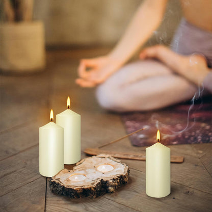 YOROXRG 2"x4" High Ivory Pillar Candles, Set of 20 Unscented. Bulk Buy. Ideal for Halloween, Wedding, Emergency Lanterns, Household, Wedding and Home Décor Candlesticks