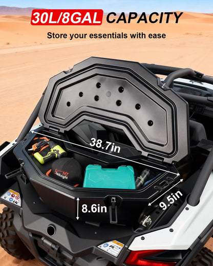 StarknightMT X3 Rear Storage Box, 8GAL Waterproof Cargo Box Compatible with Maverick X3, Outlander (Except 6x6), Renegade, OEM Replace #715004778 w/h Mounting System