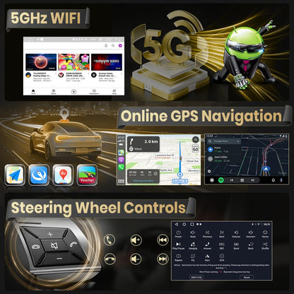 Doreon (2GB+64GB) Car Stereo for Ford F150/F250/F350 (2004-2014), 7" Android Radio 15 with Wireless CarPlay Android Auto WiFi DSP GPS Bluetooth FM AM SWC Backup Camera