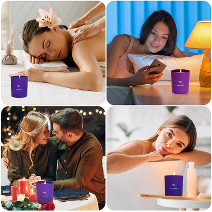 Lavender Candles for Home Scented, 8 oz Scented Candles Present, Purple Jar Wax, Made with Soy for Women, 45 Hour Long-Lasting Burn for Christmas Mom Girl Birthday Christmas Giving - 1 Pack