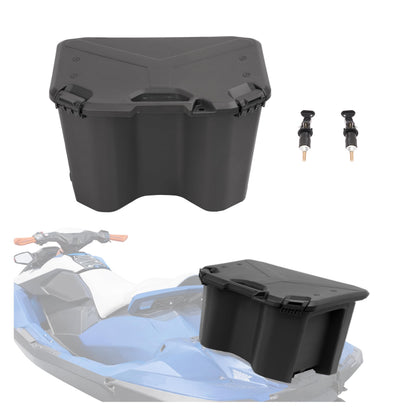 ALMULOO 30L/7.8 Gallon Rear Cargo Storage Box Compatible with Can-Am Maverick Sport X3 MAX Trail Compatible with Defender Commander Models Plastic Black Replacement for 715006830