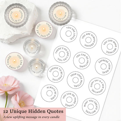 TUZELIYA Candle Gifts for Women, 12 Pack Secret Message Candles with 12 Scents, Birthday Gifts for Women, GirlfriendGifts for Her, Scented Tealight Candle Set with Gift Box & Card