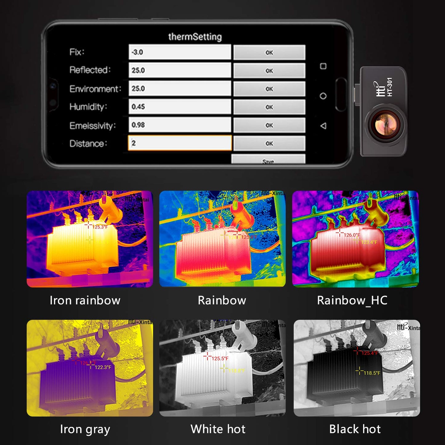384 x 288 IR Resolution Infrared Thermal Imaging Camera for Android Smartphones, USB or Type-C with 25 HZ, Hti-Xintai Thermal Imaging Camera