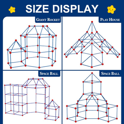 Fort Building Kit for Kids,STEM Construction Toys, Educational Gift for 4 5 6 7 8 9 10 11 12 Years Old Boys and Girls,Ultimate Creative Set for Indoor & Outdoors Activity,200 Pcs,Original