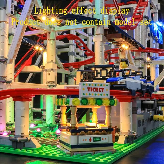 LED Light Kit Compatible with Lego Roller Coaster - Lighting Set for Creator 10261 Building Model (Model Set Not Included)