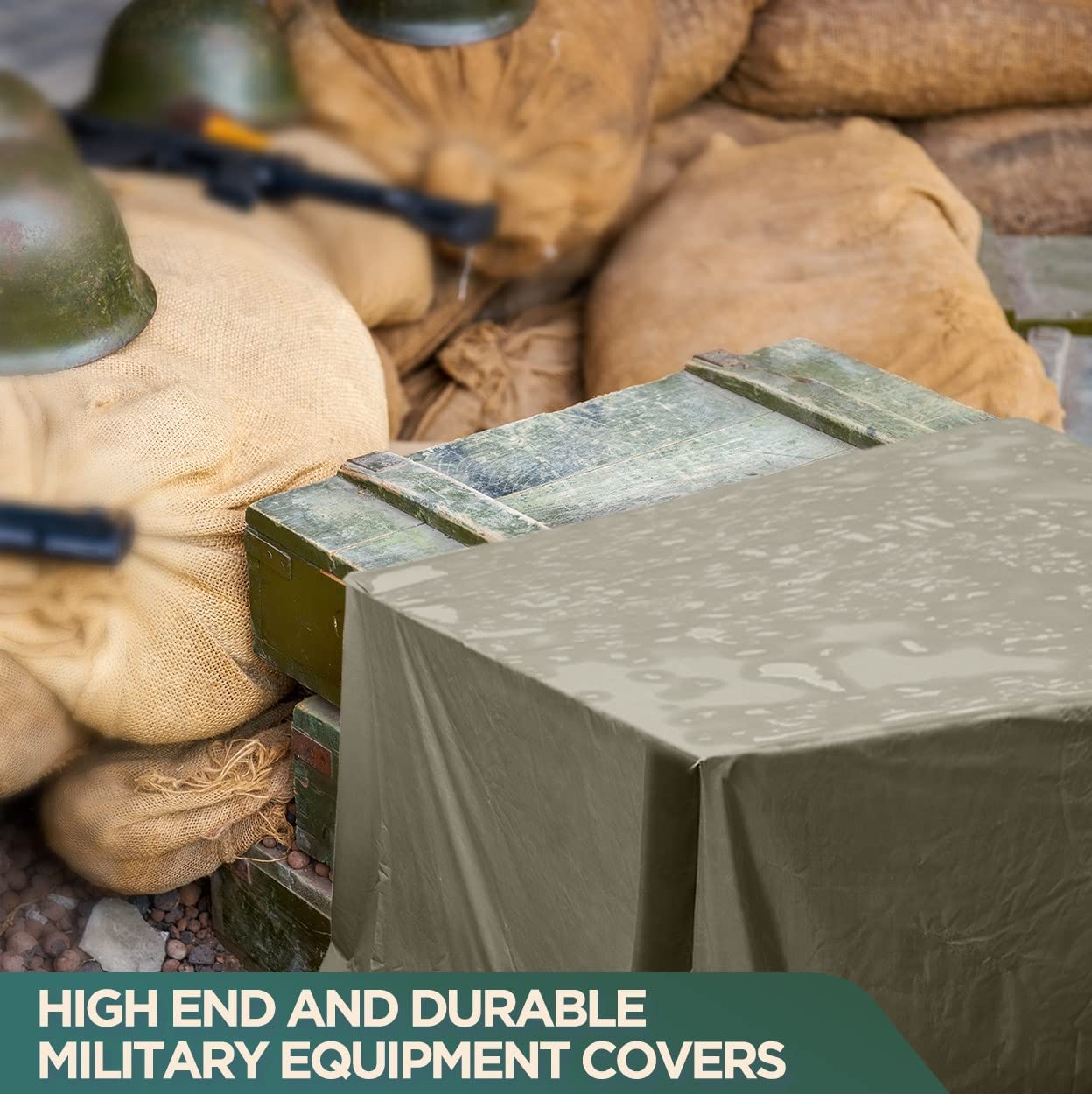 CCS Waterproof Canvas Tarp Cover (21oz) – Heavy Duty Duck Cloth, Waxed Canvas Tarpaulin with Rustproof Brass Grommets for Camping, Construction, Equipment & Outdoor Use (Olive Drab, 12x20 Ft)