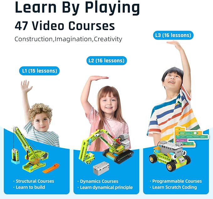 makerzoid Coding Robot Kit for Kids Ages 6+ 200+ in 1 APP Control Dinosaur Robot Toy Educational Scratch Program Robotic Kit with 47 Video Courses Toy for Boys Girls(600 Blocks)