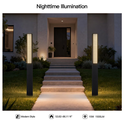 MVBT Landscape Path Lights AC100-240V, 71" Tall Driveway Lights Waterproof, Modern Pathway Light Wired, LED Bollard Light, Lawn Lamp 3000K Lighting for Yard Patio Garden Walkway Sidewalk Commercial