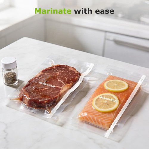 Bonsenkitchen Vacuum Sealer Bags - 11” x 150’ Rolls with Cutter | BPA-Free, Ideal for Meal Prep & Sous Vide Cooking