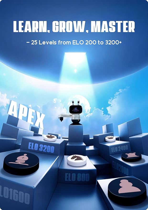SenseRobot Lite AI Robotic Chess &amp 10x10 International Draughts Set with Robotic Arm Electronic Chess Board for Kids &amp Adults 25 Levels 1200+ Lessons Voice Guidance Wi-Fi OTA