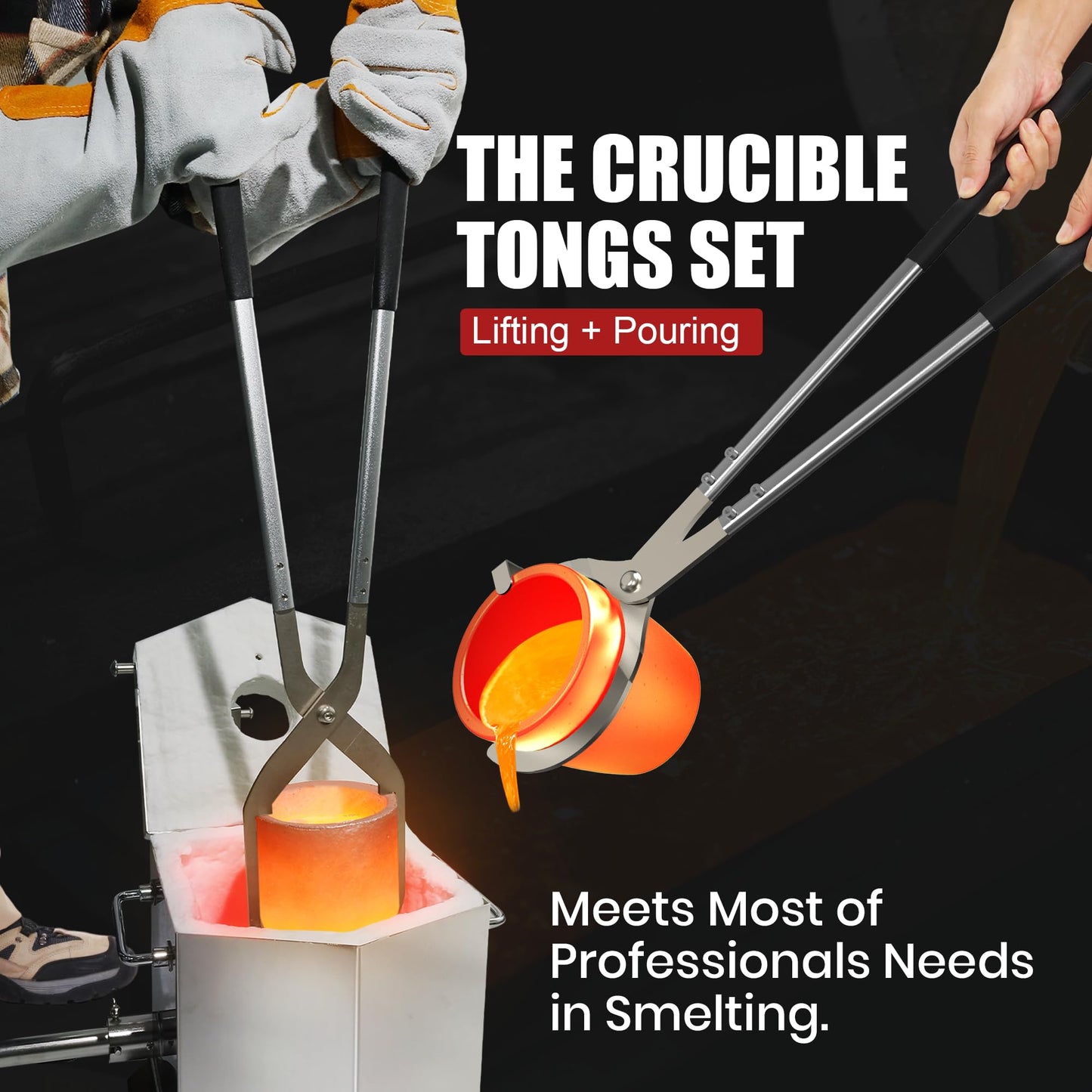 CANALHOUT 12KG/26.5lbs Propane Melting Furnace Kit with Two Tongs and Crucible, All New Kiln Metal Foundry Furnace Smelting Gold Silver Copper Aluminum, Metal Recycle Home Smelting Casting Tool
