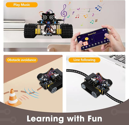 Robotics Kit for Kids Ages 8–12 Smart Robot Tank Car Compatible with Arduino &amp Scratch &amp Python STEM Toys for Boys Ages 8–12 App &amp Remote Control Birthday Coding Gift for Boys Girls a