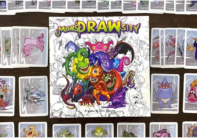 MonsDRAWsity Drawing Party Game Based on Verbal Description Take Turns Describing &amp Drawing a Bizarre Monster - Be The Player Whose Drawing Most Closely Matches 8+ 3-8 Players