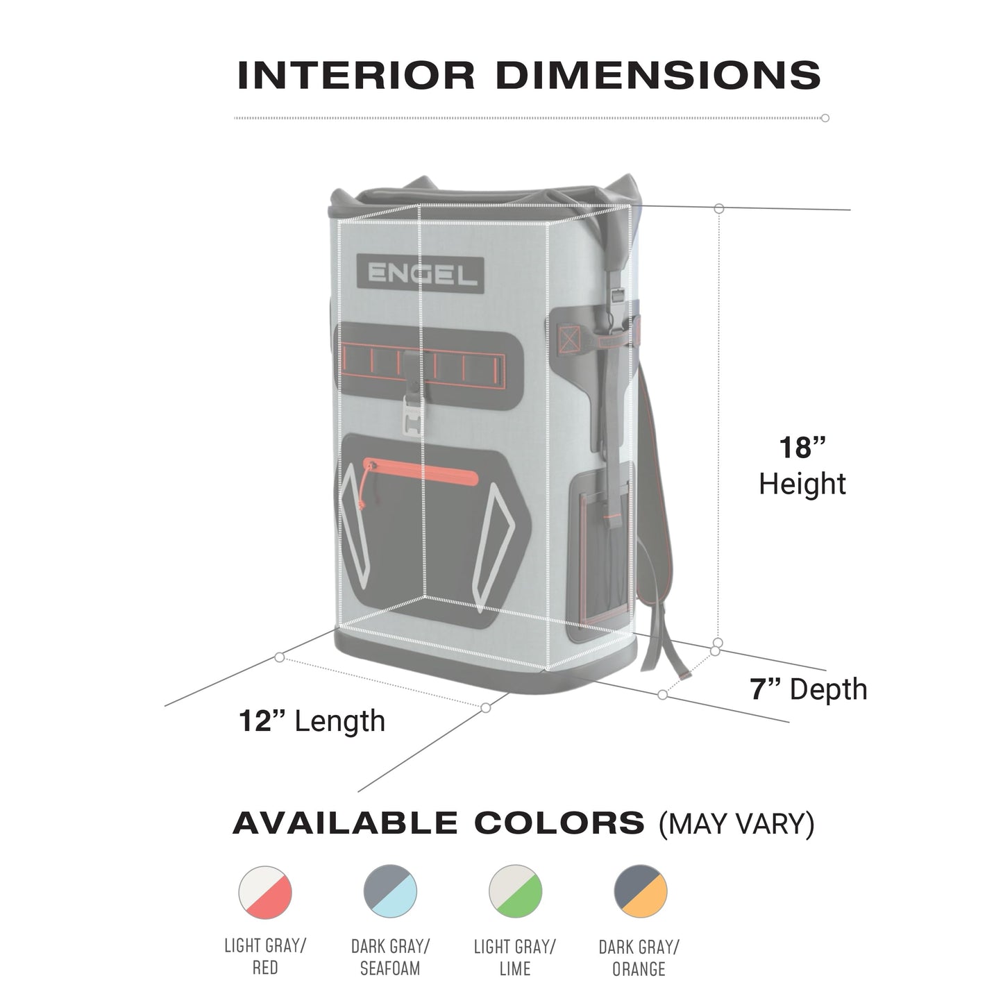 Engel BP25-GSF 25 Quart Roll-Top High Performance Backpack Cooler Dark Gray/Seafoam