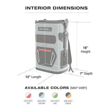 Engel BP25-GSF 25 Quart Roll-Top High Performance Backpack Cooler Dark Gray/Seafoam