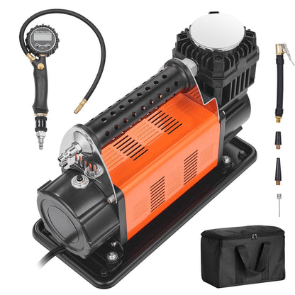 VEVOR 12V Heavy Duty Air Compressor - with Digital Pressure Gauge Tire Inflator Kit, 7.06 CFM Portable Tire Inflator, 150PSI Offroad Air Pump with Adapters for Trucks Car SUV 4 x 4 Vehicle RV