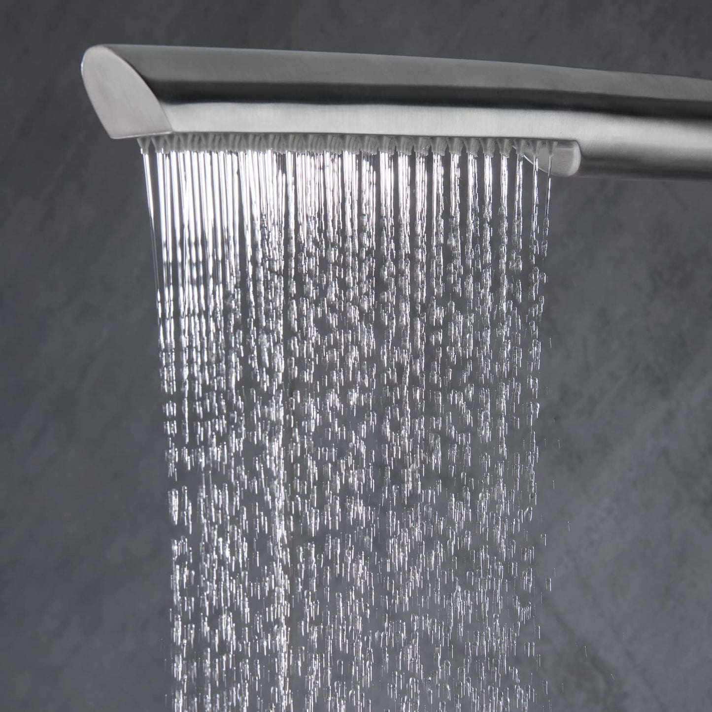 RBROHANT Outdoor Shower Brass Outside Shower Kit for Backyard Garden Pool Beach, Freestanding Outdoor Shower Fixtures with Overhead Shower Head and Handheld, Floor Mounted, Brushed Nickel, RB0089