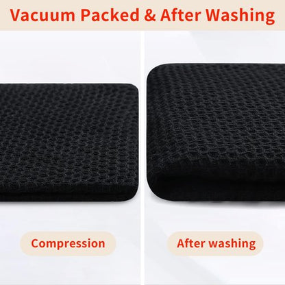 Homaxy 100% Cotton Waffle Weave Kitchen Dish Towels, Ultra Soft Absorbent Quick Drying Cleaning Towel, 13 x 28 Inches, 24-Pack, Black