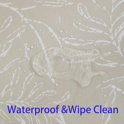 Heavy Duty Vinyl Tablecloth with Flannel Backing Waterproof Oil-Proof Plastic Table Cloth Stain-Resistant Wipeable Rectangle or Square Table Cover for Indoor and Outdoor (Beige Leaf，60x102 Inch)