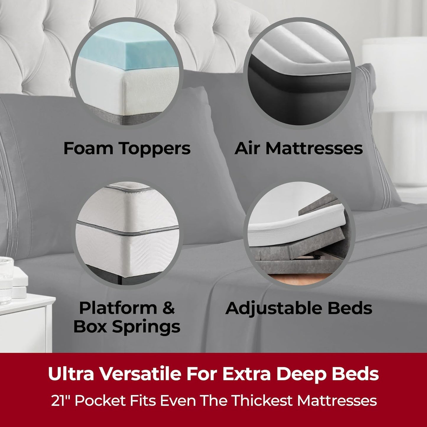 Mellanni Extra Deep Twin XL Sheets - Hotel Luxury Bedding Set | Ultra Soft, Cooling, Stain Resistant (Black)