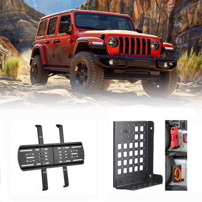 JL Gas Can Mount Bracket & Rear Window Storage Molle Panel Kit