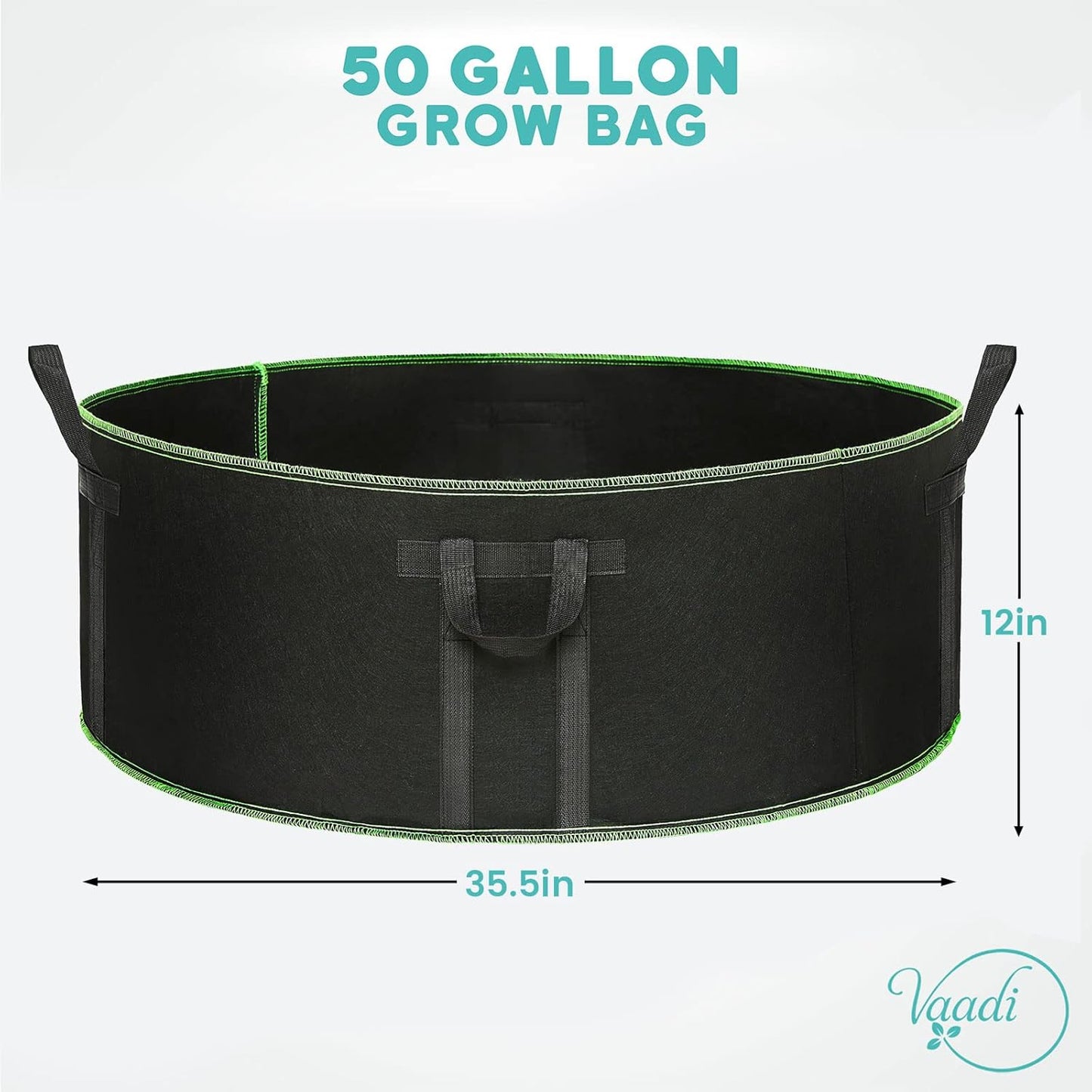 Skiennix 50 Gallon Grow Bags - Heavy Duty, Weatherproof, Extra Large with Reinforced Handles
