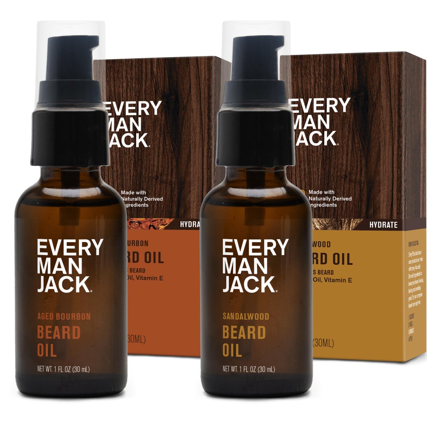 Every Man Jack Men's Beard Oil - Aged Bourbon Fragrance - Deeply Moisturizes and Softens Your Beard and Adds a Natural Shine - Naturally Derived with Shea Butter and Argan Oil - 1 fl oz