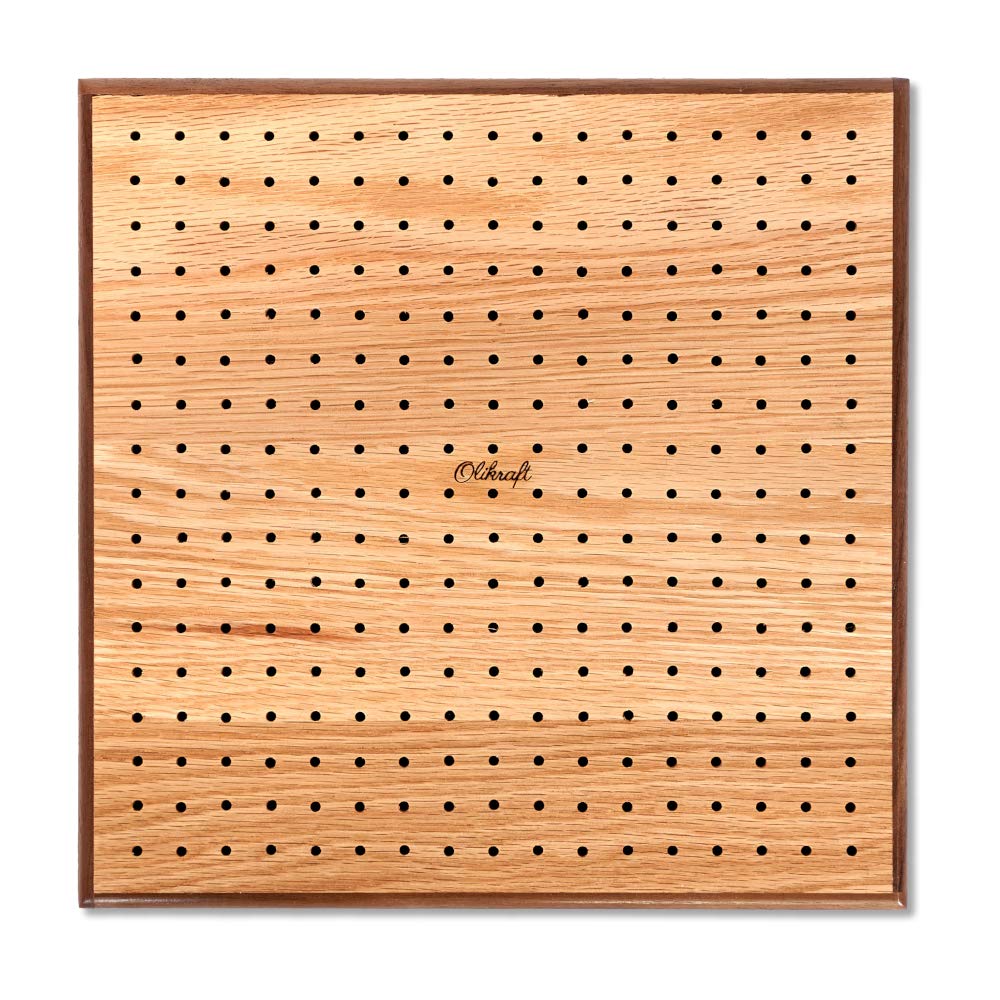 Olikraft 8-Inch Crochet Blocking Board with 50 Pins and 7-Pack Digital Row Counters - Red Oak Wood Blocking Tool and Compact Stitch Tracking Accessories