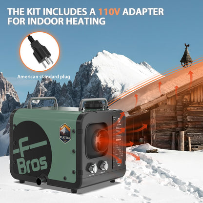 LF Bros 110V/12V 5KW All-in-1 Diesel Heater, 5L Air Diesel Parking Space Heater with Plateau Mode, Come with Remote, T4 LCD Controller and Timer, Suitable for Home Shop Garage Camper