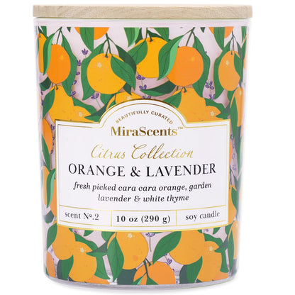 Citrus Candle,Orange & Lavender Scented Candles,Summer Candles for Home & Kitchen,Soy Wax Scented Candle,10oz