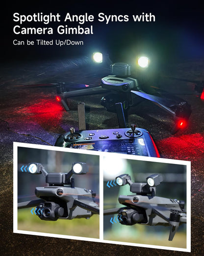 LKTOP Mavic 3 Enterprise Drone Spotlight for DJI Mavic 3T/Mavic 3E Strobe Light Accessories, 3000 Lumen 40W LED Anti-Collision Searchlight Night Flight Lighting Lamp for Search/Rescue/Patrol/Farm