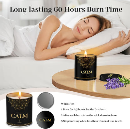 WarmEmbrace Lavender Scented Candles, 9 Oz Jar Candles for Home, Office, Meditation, Yoga, Candles for Women & Men, Mother's Day, Birthday, Christmas, Valentine's Day Present, Housewarming Gift