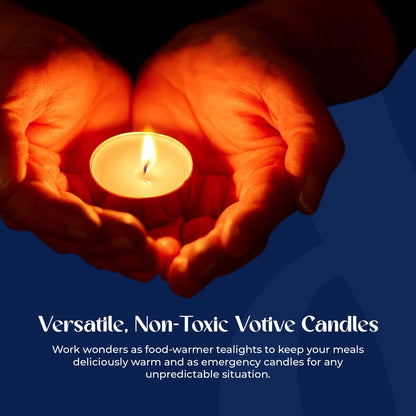 Lerner 100 Count White Tea Light Candles, 8 Hour Long-Burning, Non-Toxic, Smokeless & Soot-Free, Unscented