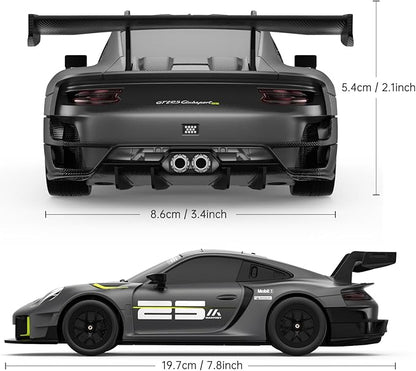 RASTAR Porsche 911 GT2 RS Model Car 1:24 Scale RC Porsche 911 GT2 RS Clubsport 25 Remote Control Car for for Kids Adults RC Sports Supercar Grey