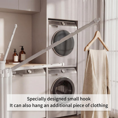 RFOUO Clothes Drying Rack Aluminum-4 Legs 16rods Single Layer, Portable Foldable Drying Rack,Space Saving Laundry Drying Rack,Drying Rack Clothing for Laundry Bedroom Household