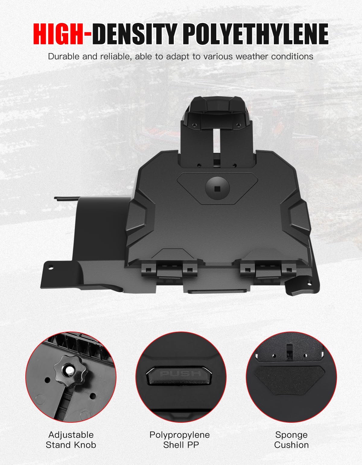 XATVXUTV Electronic Device Holder with Storage Integrated for Can Am Defender, Electronic Device GPS Mount Phone Tablet Holder with Extra Storage Box for Can-Am Defender HD9 MAX 2022-2025 Accessories