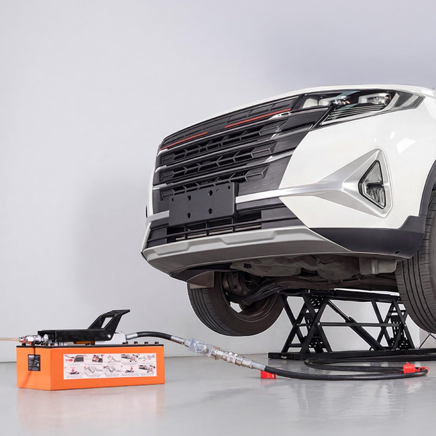 VEVOR Portable Car Lift, 7000 lbs Capacity, Heavy Duty Steel Truck Lift with 26.8" Max Height, Pneumatic Pump, Wheels, 4 Rubber Pads & 4 Lifting Columns for Cars, SUVs, Trucks, Home Garage or Shop Use