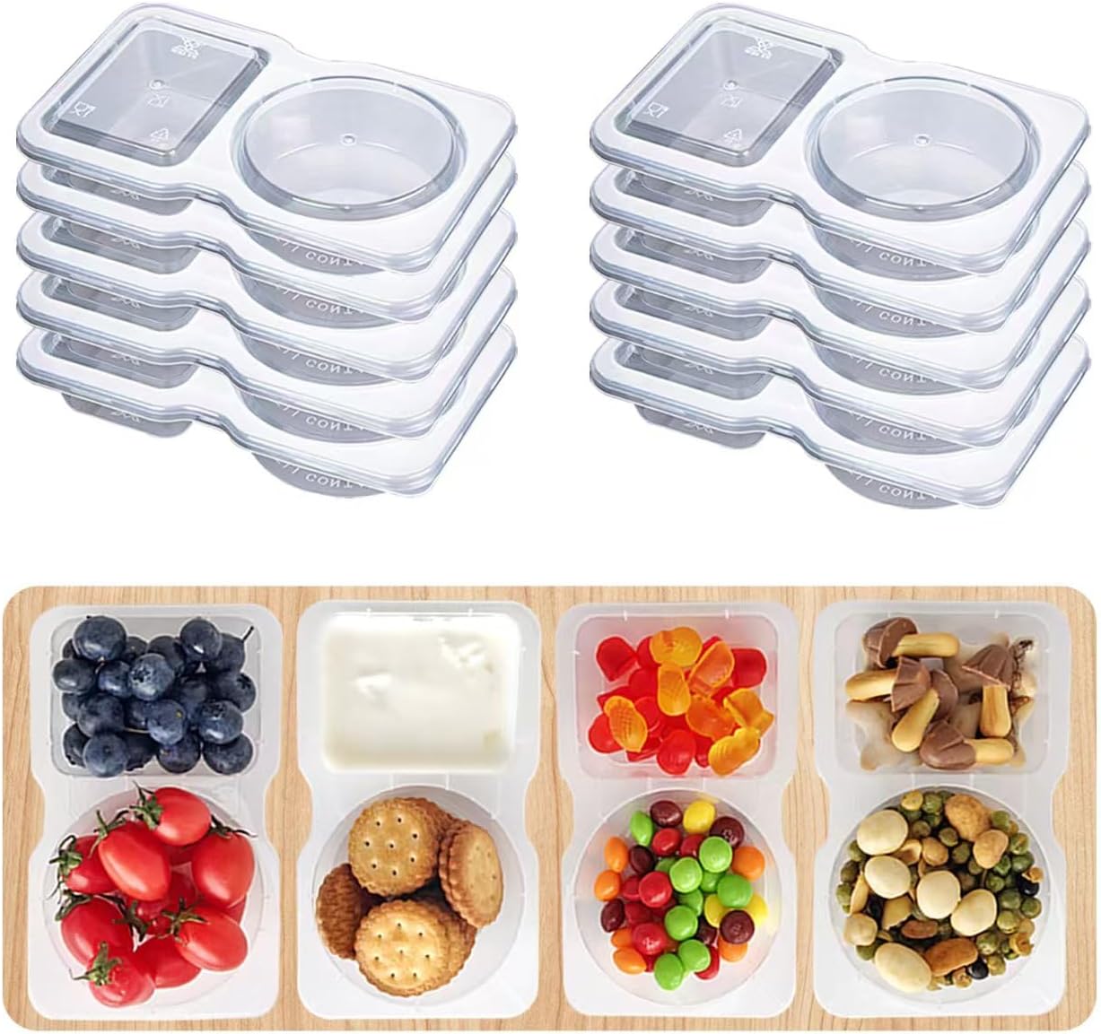 Obfuscate 10-Set Reusable Snack Containers with Lids - Perfect for Portion Control & Meal Prep