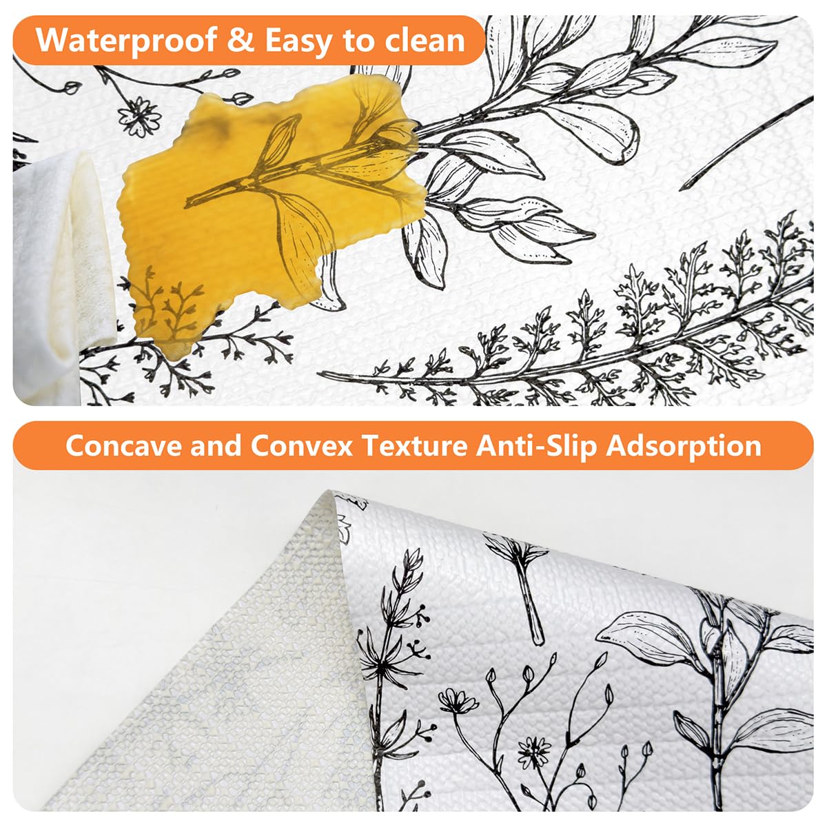 Quttisay Shelf Liner for Kitchen Cabinets,Non Adhesive Cabinet Liner,Non-Slip Drawer Liner,Waterproof Shelf Liner Easy to Clean Strong Grip Liner for Cabinets,Drawers,Cupboard，(Floral 12 in x 10FT)