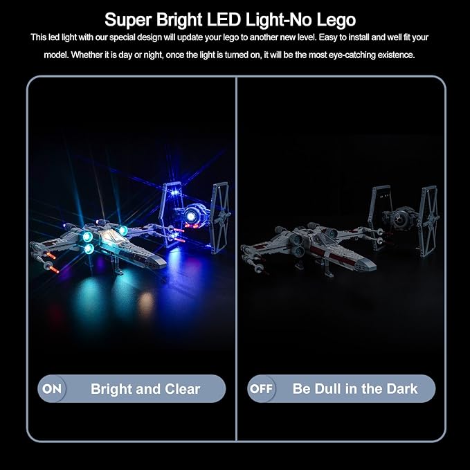 BrickBling Light Kit Compatible with Lego TIE Fighter &amp X-Wing Mash-up Building Set (No Model) Creative Lights for Lego 75393 (Light Control Version)