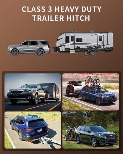 TULALUX 2" Receiver Trailer Hitch for 2010–2019 Subaru Outback Wagon (Except Sport) | Class 3 Tow Hitch | 4,000 lbs Towing Capacity